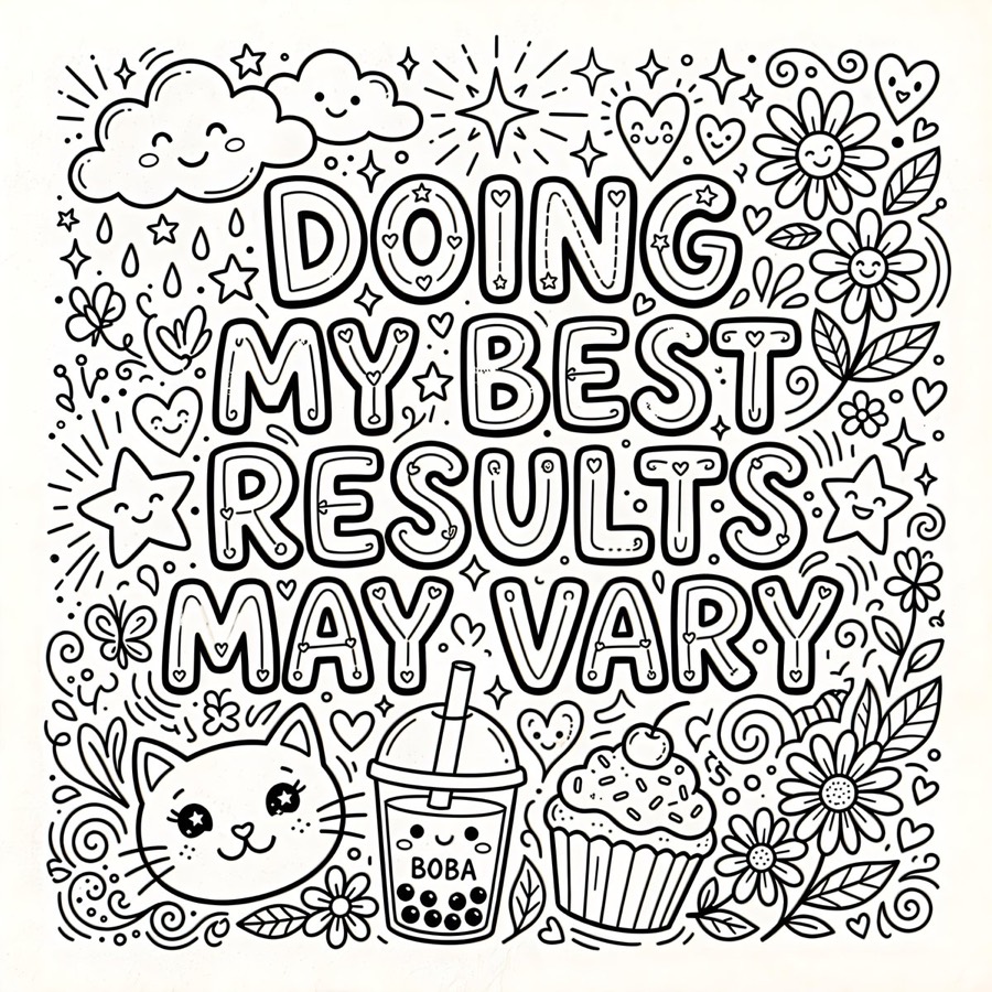 Whimsical Coloring Page Illustration